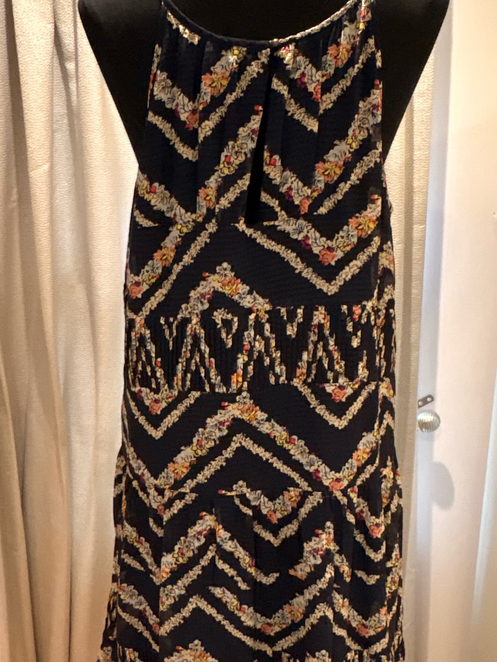 HD in Paris Black Maxi Dress with Floral Chevron Print - Picture 3 of 5